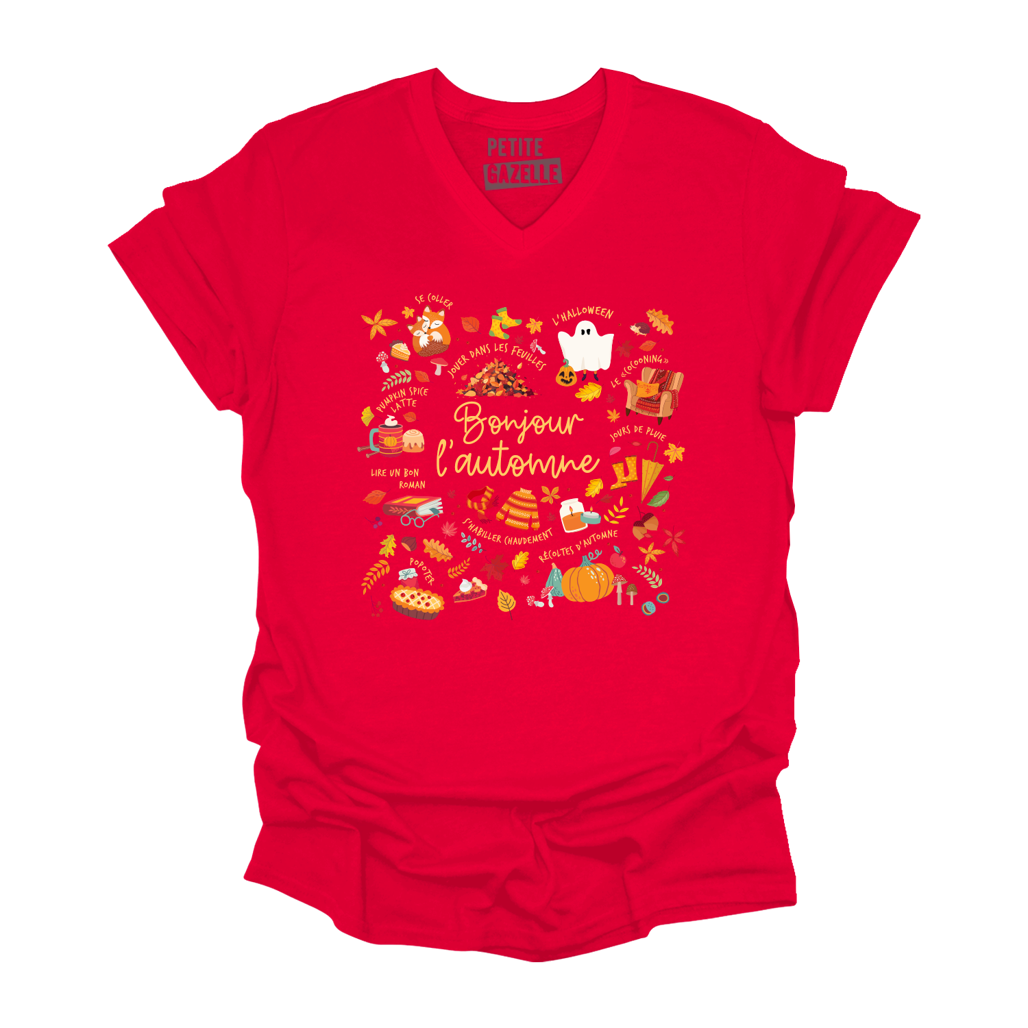 TSHIRT COL en V | Bonjour l'automne