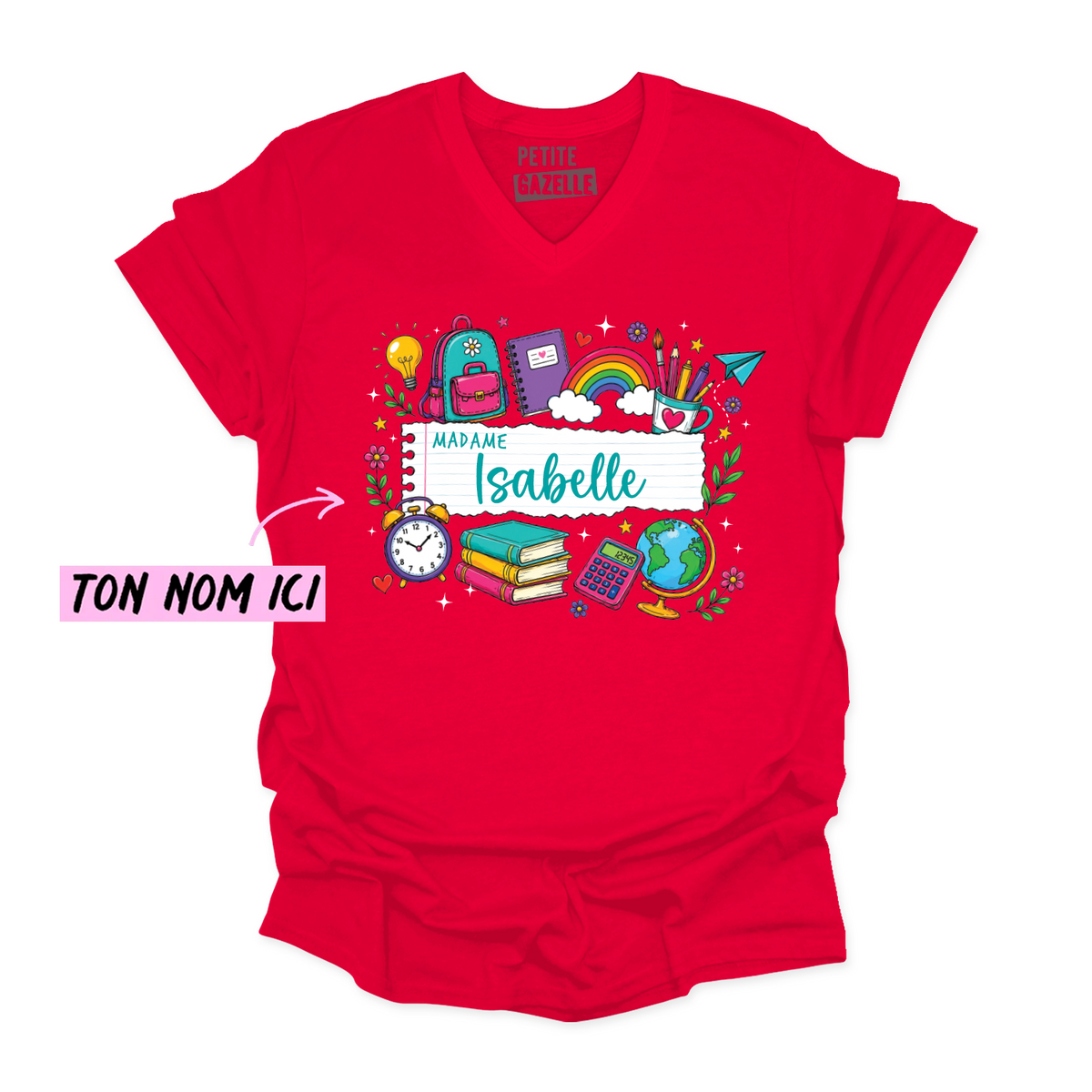 TSHIRT COL en V | Feuille Lignée