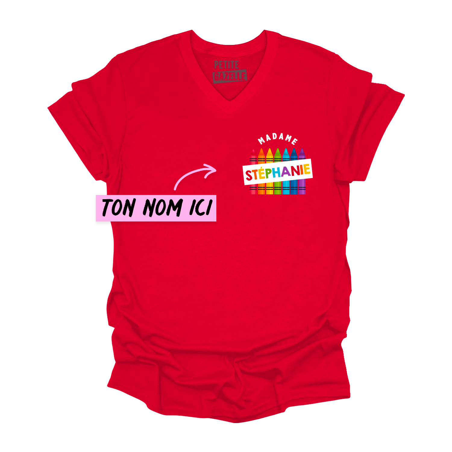 TSHIRT COL en V | Madame Crayons