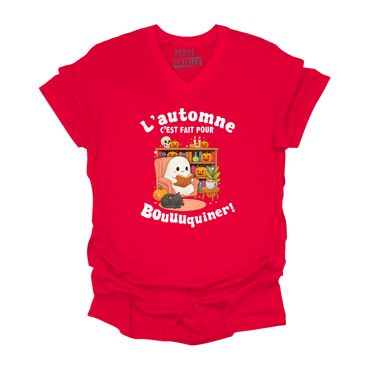 TSHIRT COL en V | L'automne c'est fait pour bouquiner !