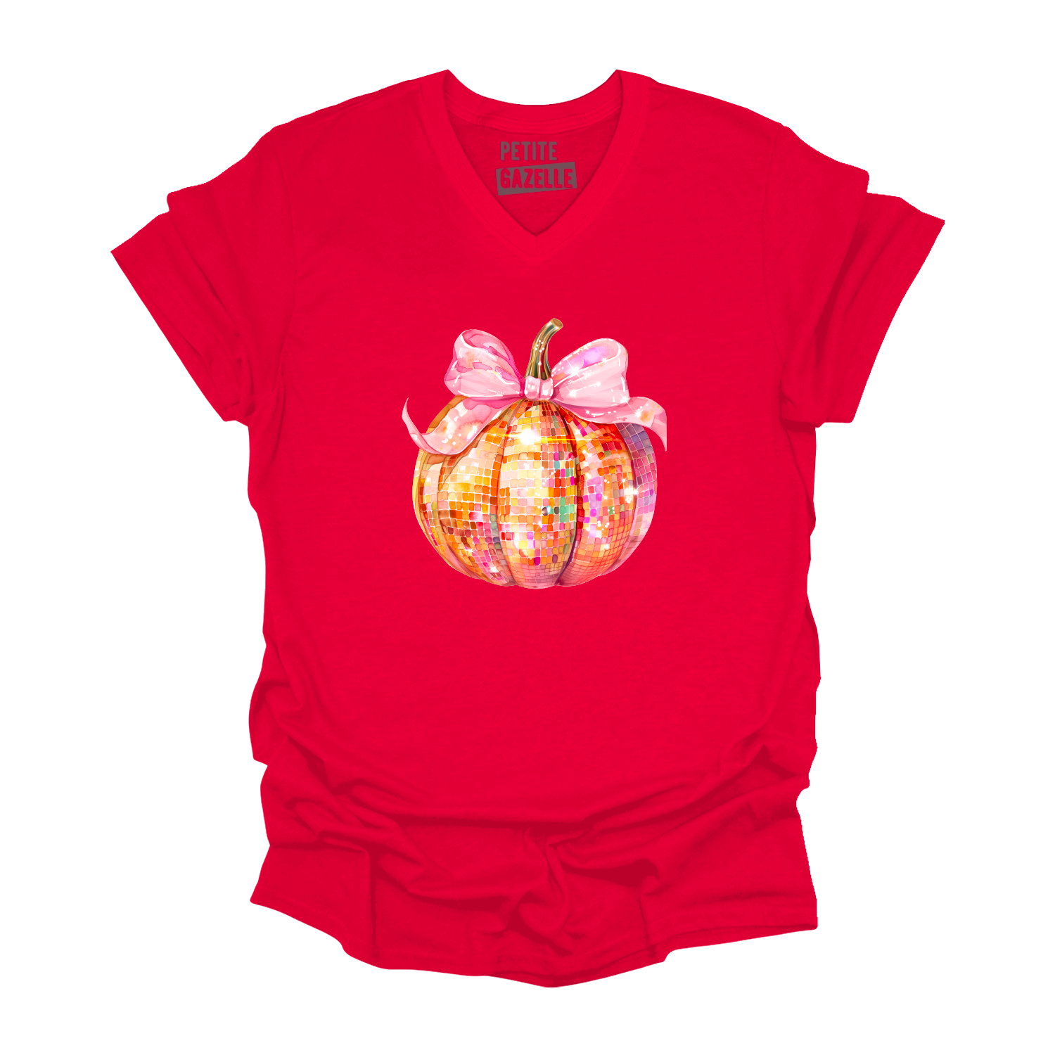 TSHIRT COL en V | Disco Citrouille