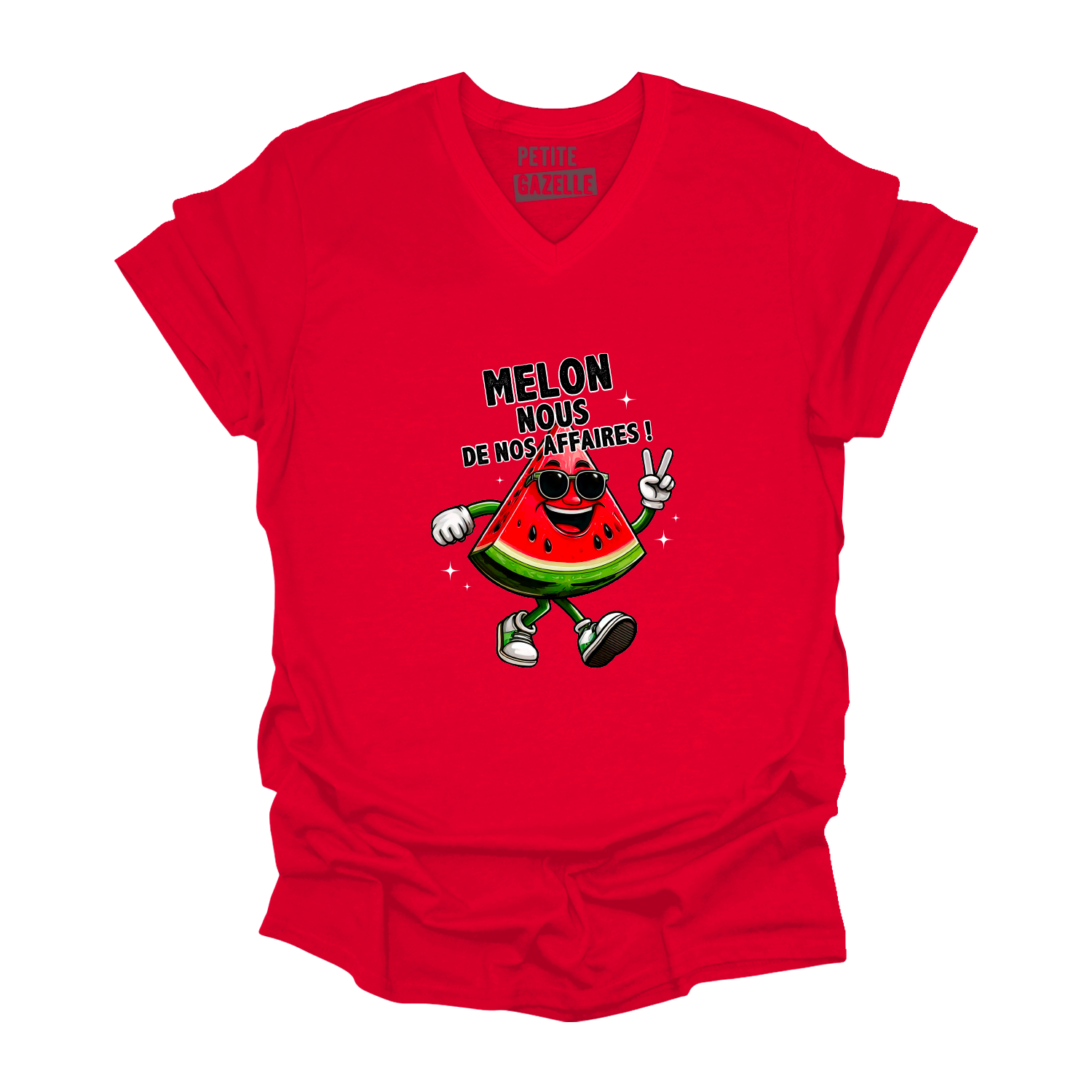 TSHIRT COL en V | Melon nous de nos affaires !