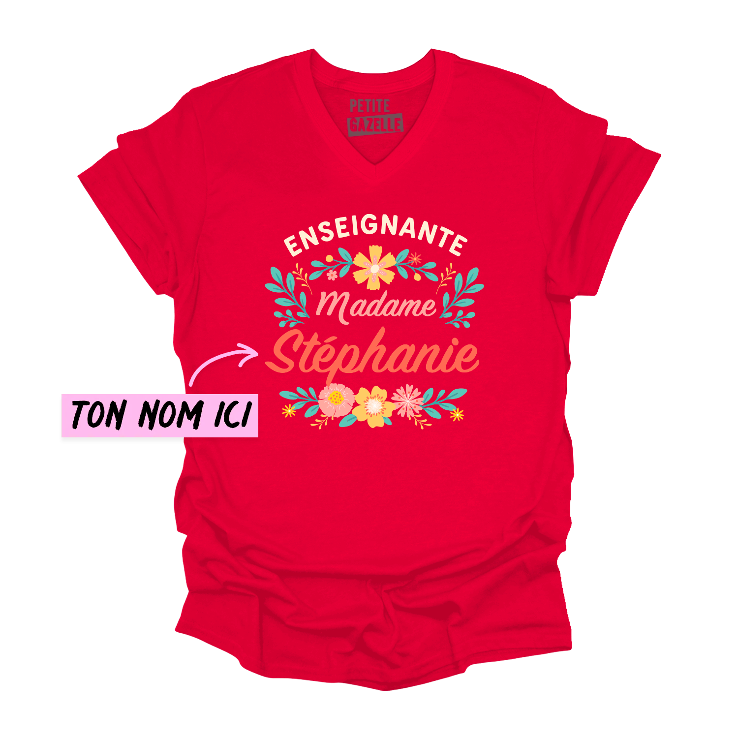 TSHIRT COL en V | Madame Fleurs