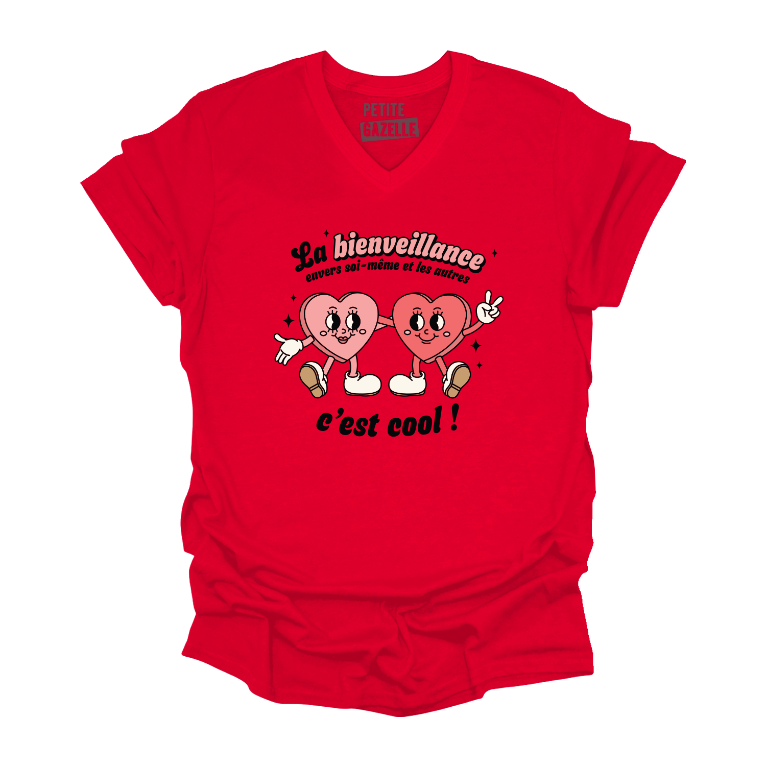 TSHIRT COL en V | La bienveillance c'est cool !