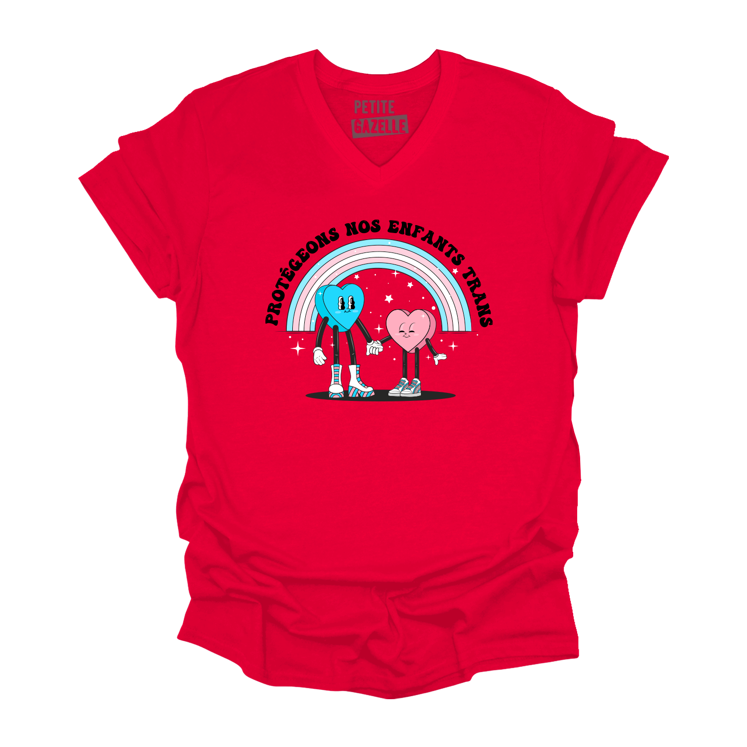 TSHIRT COL en V | Protégeons nos enfants trans