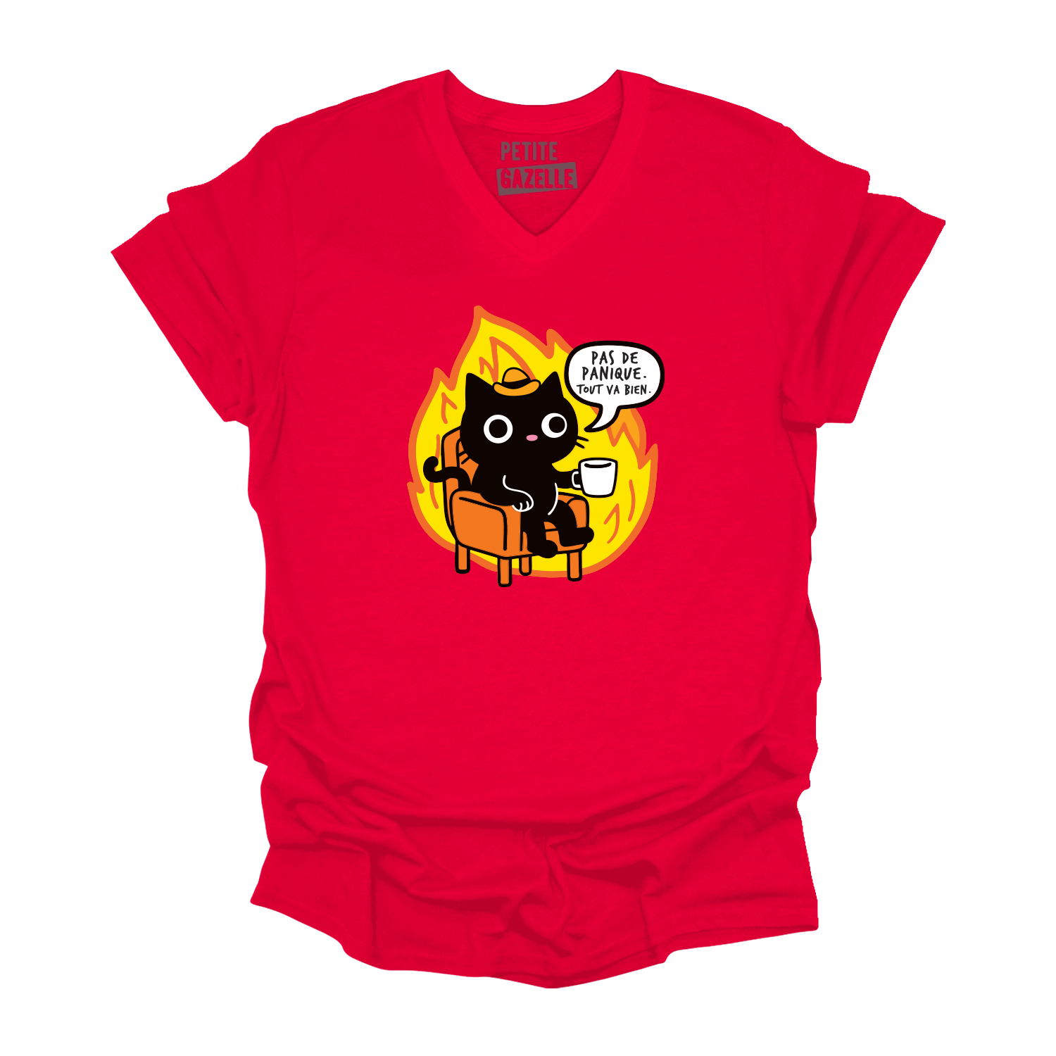 TSHIRT COL en V | Pas de panique, tout va bien.