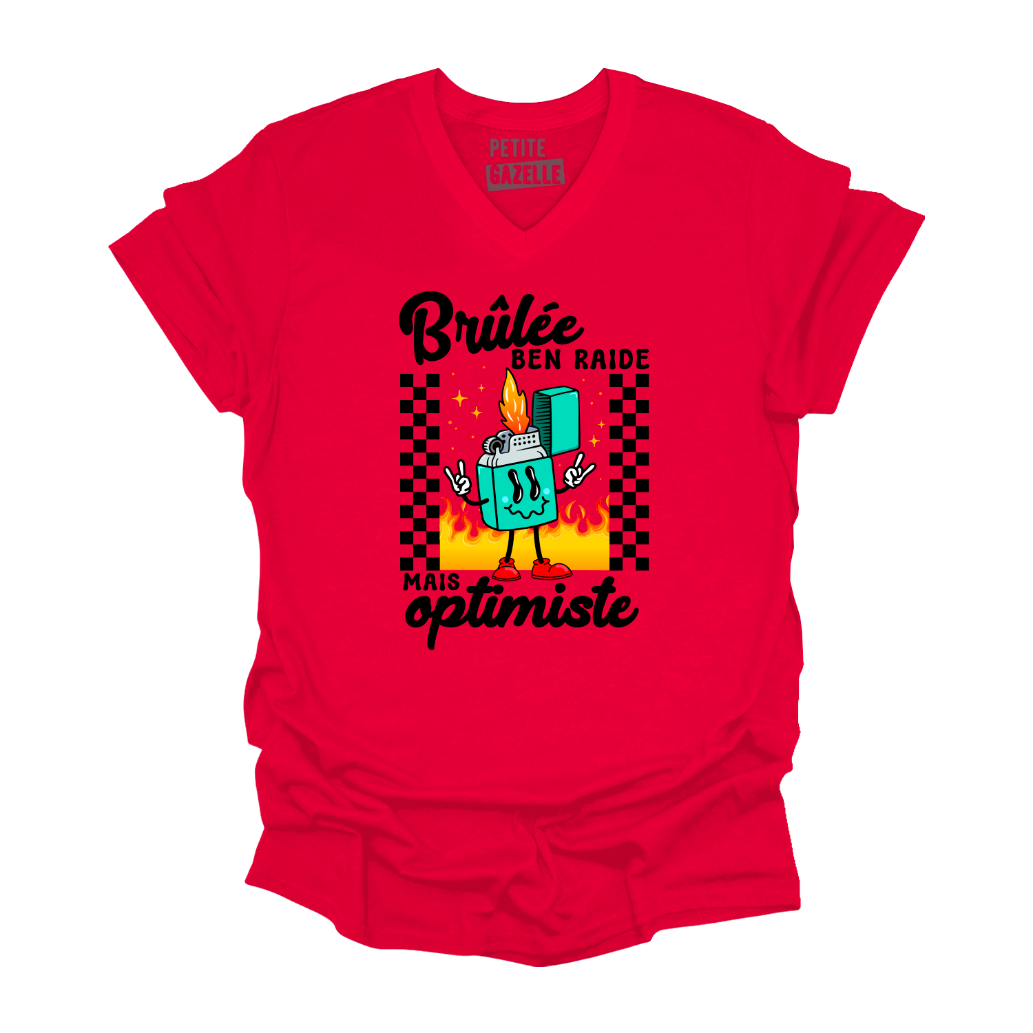 TSHIRT COL en V | Brûlée ben raide