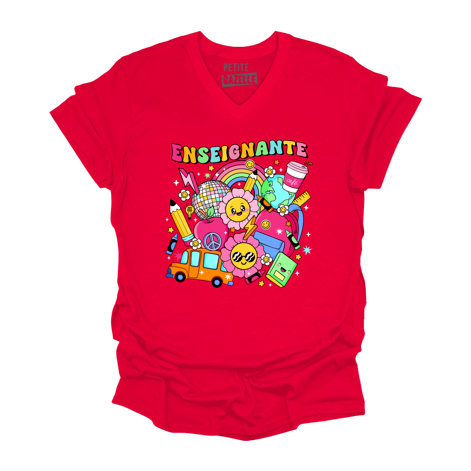 TSHIRT COL en V | Enseignante Groovy