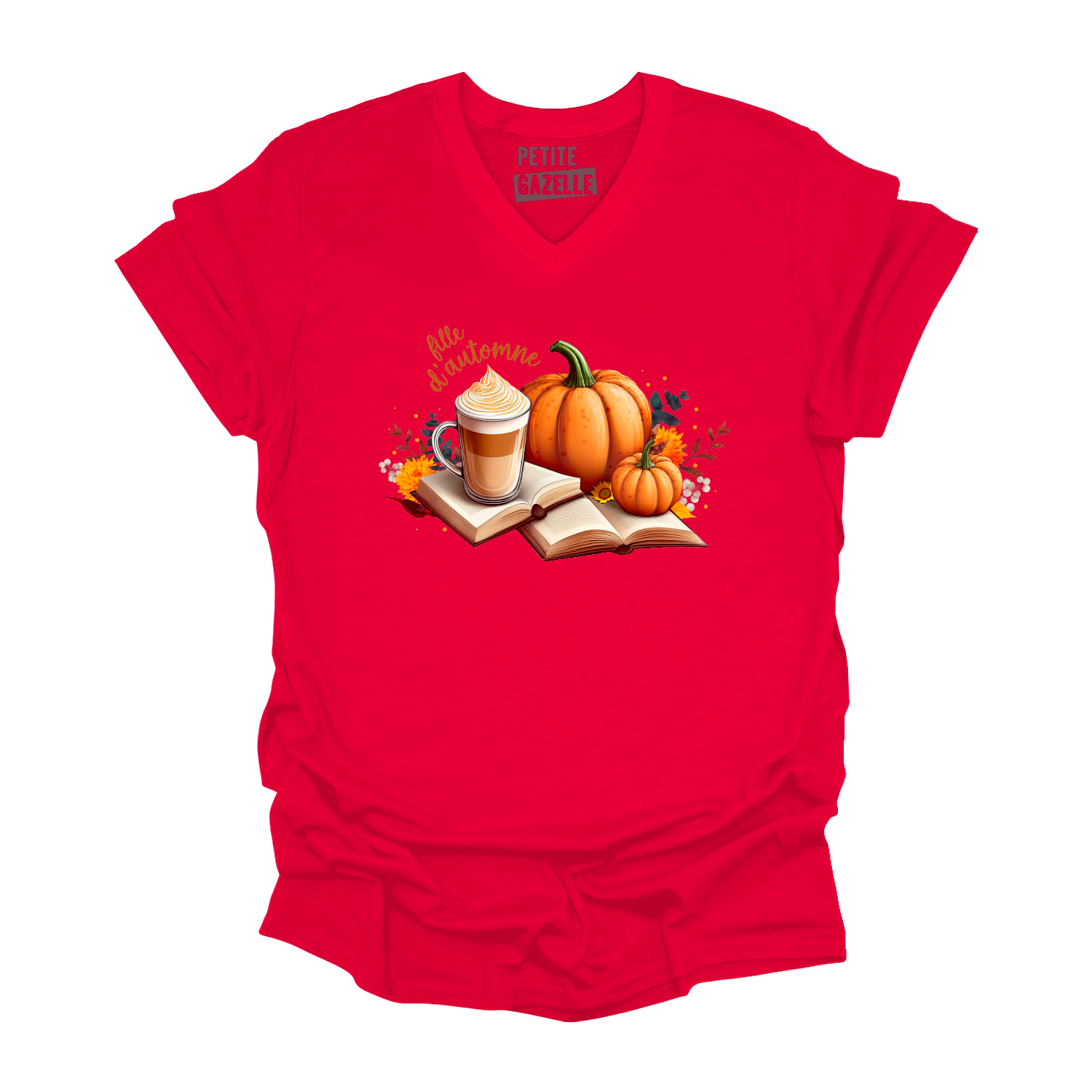 TSHIRT COL en V | Citrouille & Livres