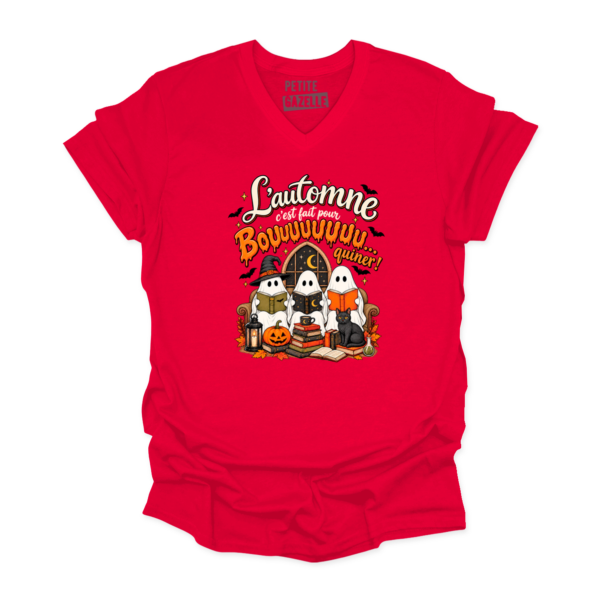 TSHIRT COL en V | L'automne c'est fait pour bouquiner !