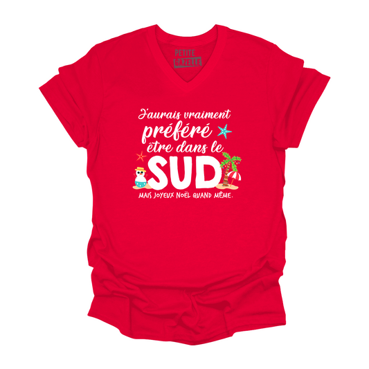 TSHIRT COL en V | J'aurais préféré être dans le sud