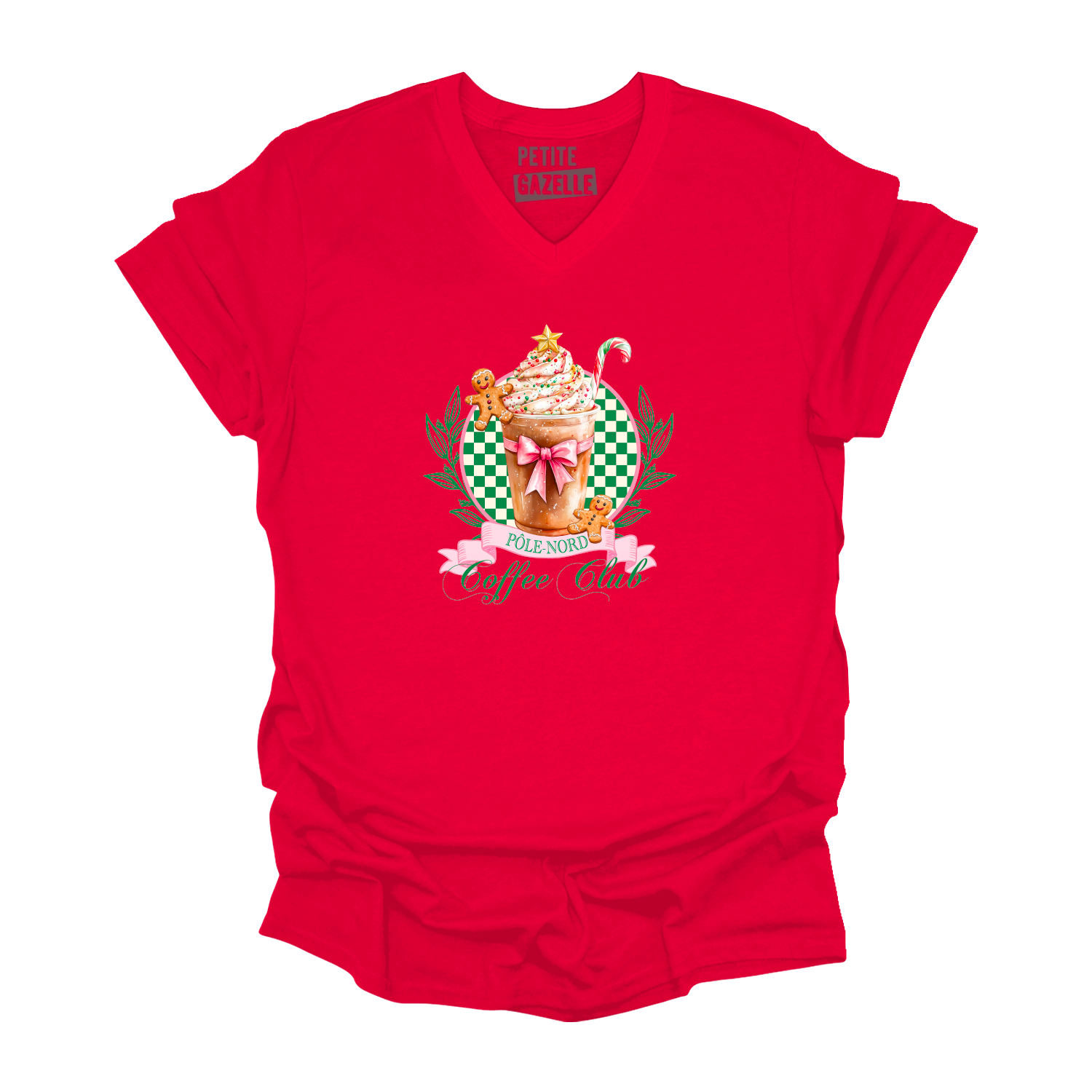 TSHIRT COL en V | Pôle-Nord Coffee Club