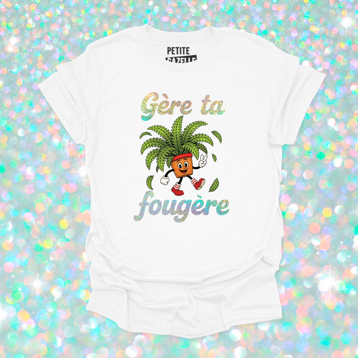 T-SHIRT COL ROND | Gère ta fougère (Holographique)