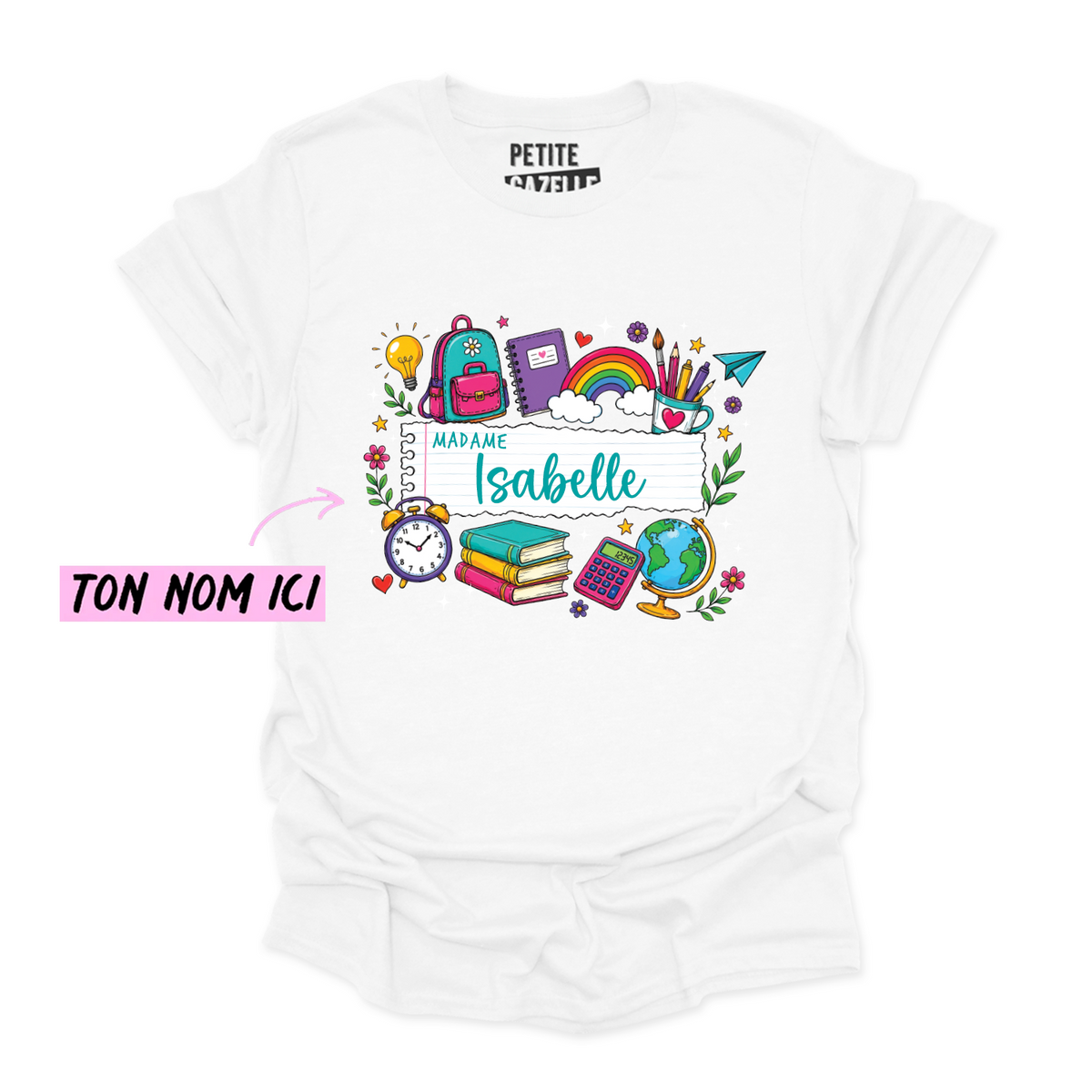 T-SHIRT COL ROND | Feuille Lignée