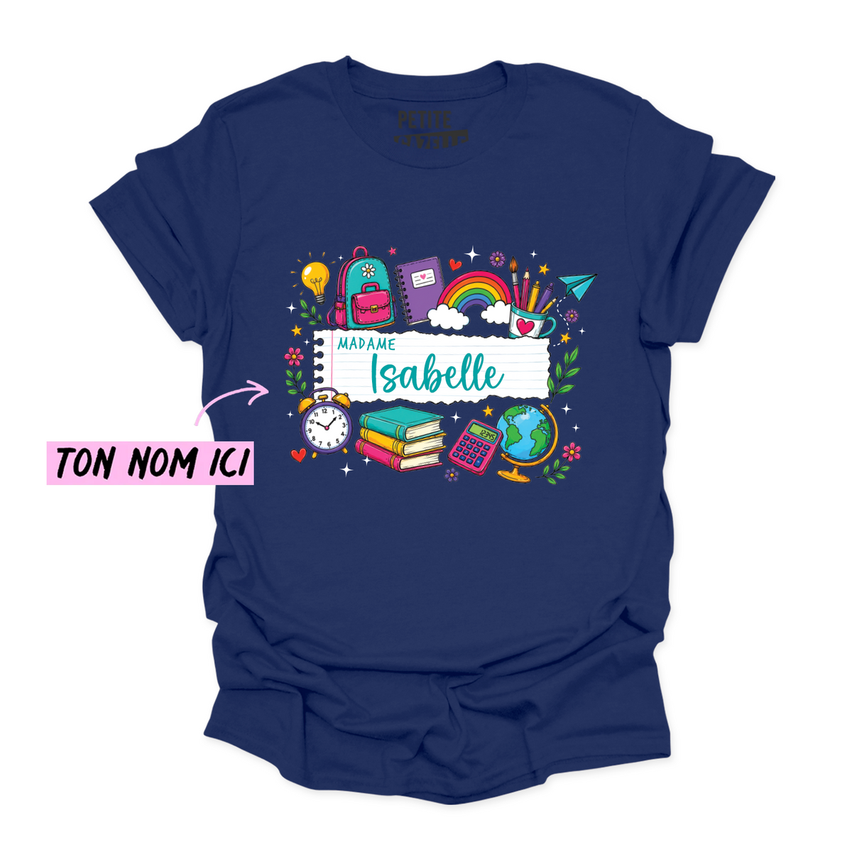 T-SHIRT COL ROND | Feuille Lignée