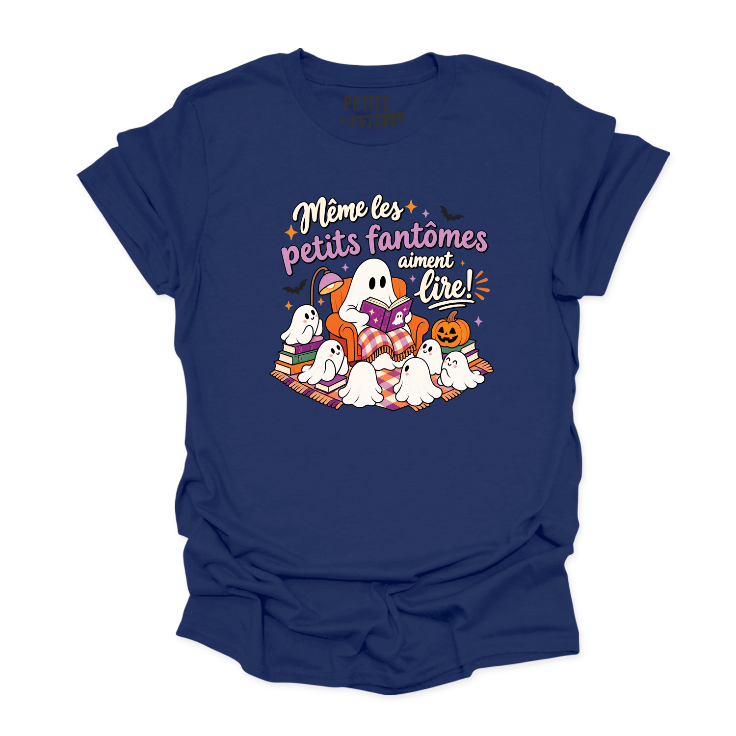 T-SHIRT COL ROND | Même les petits fantômes aiment lire !