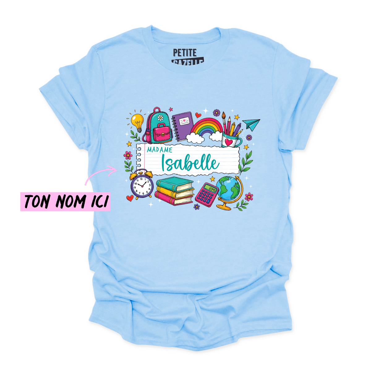 T-SHIRT COL ROND | Feuille Lignée