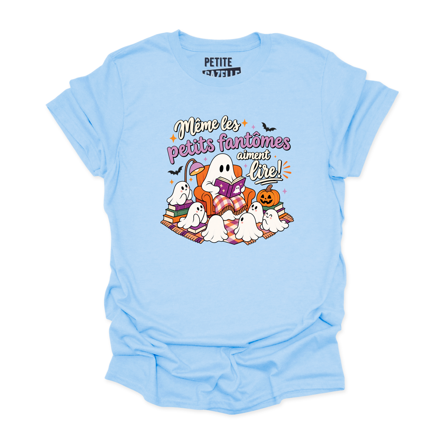 T-SHIRT COL ROND | Même les petits fantômes aiment lire !