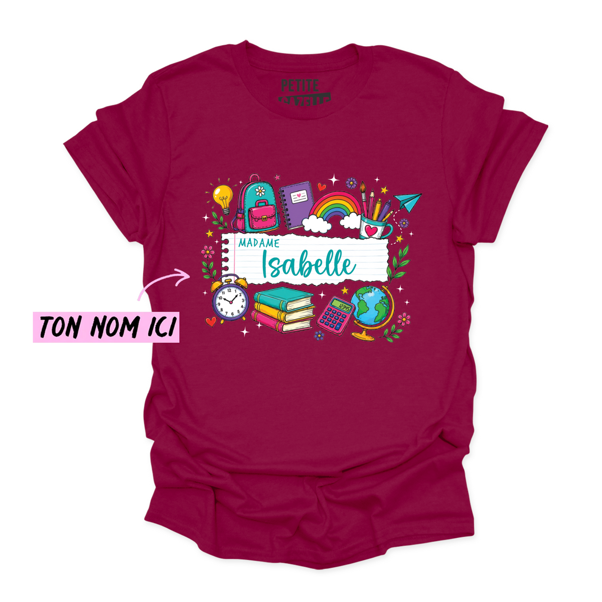 T-SHIRT COL ROND | Feuille Lignée