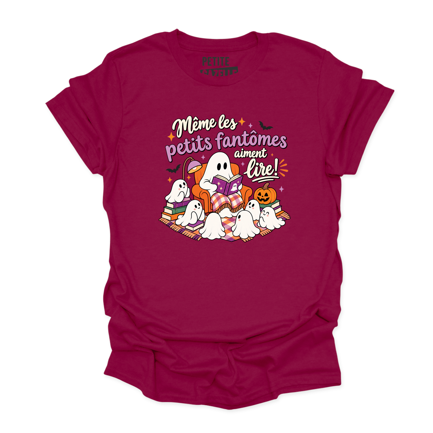 T-SHIRT COL ROND | Même les petits fantômes aiment lire !