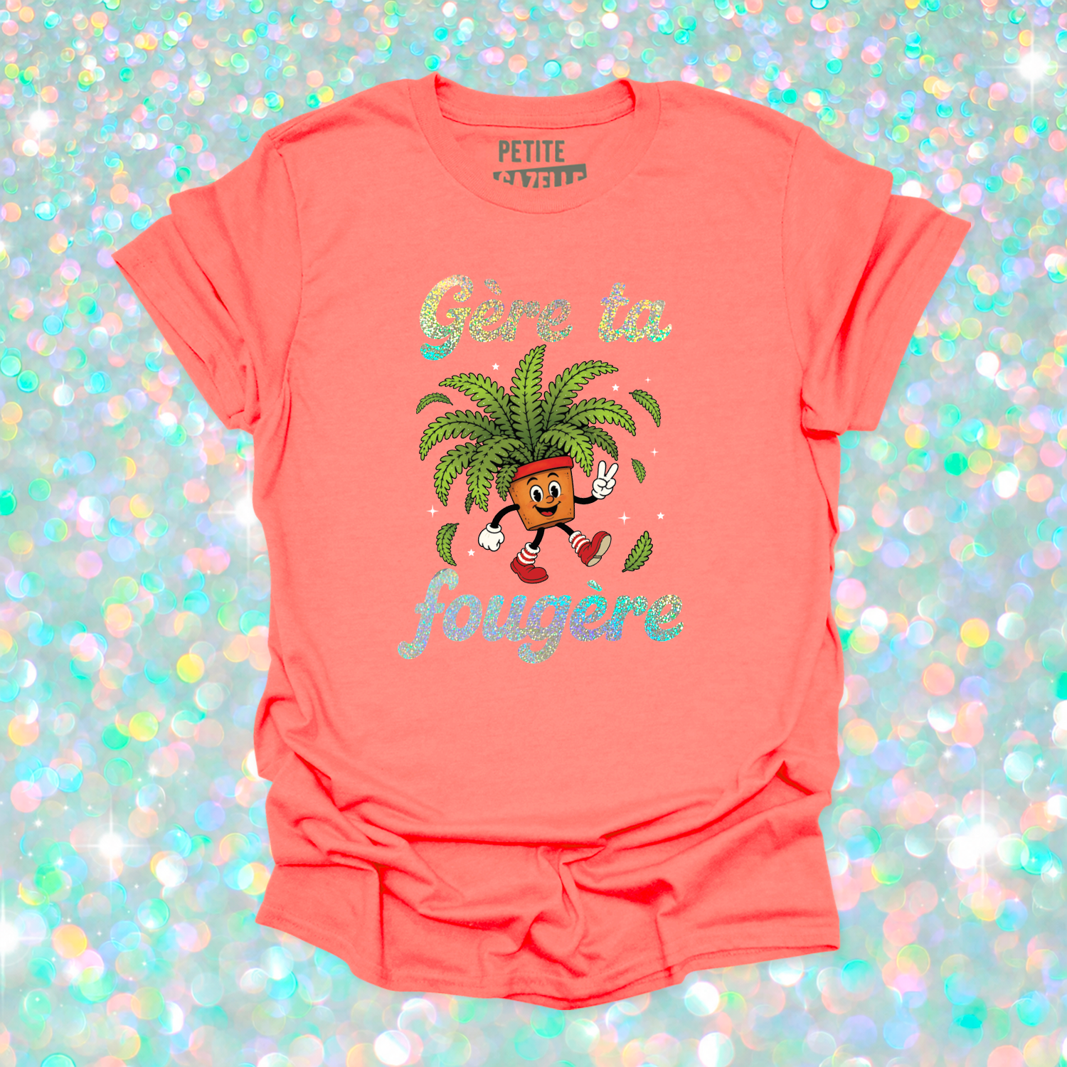 T-SHIRT COL ROND | Gère ta fougère (Holographique)