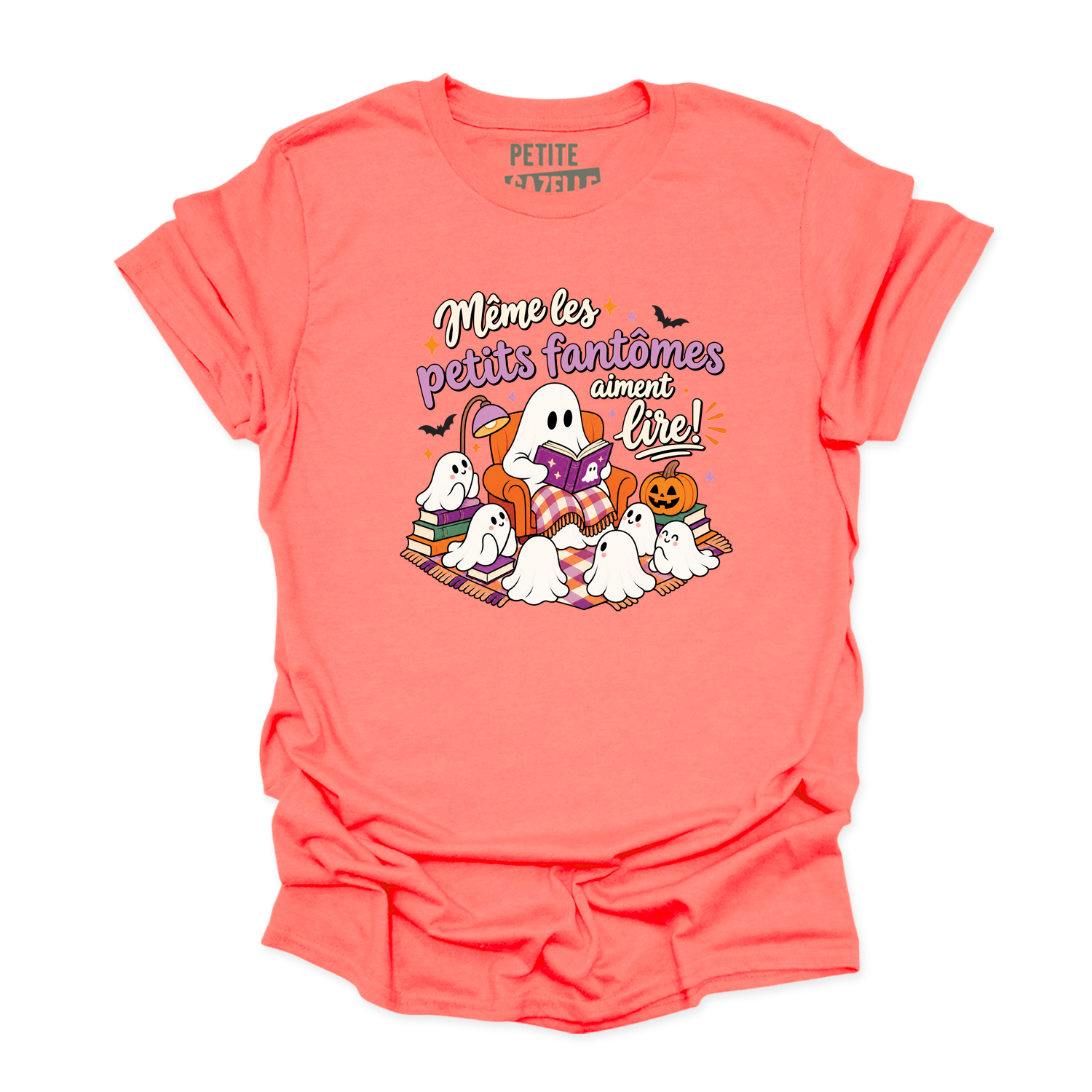 T-SHIRT COL ROND | Même les petits fantômes aiment lire !