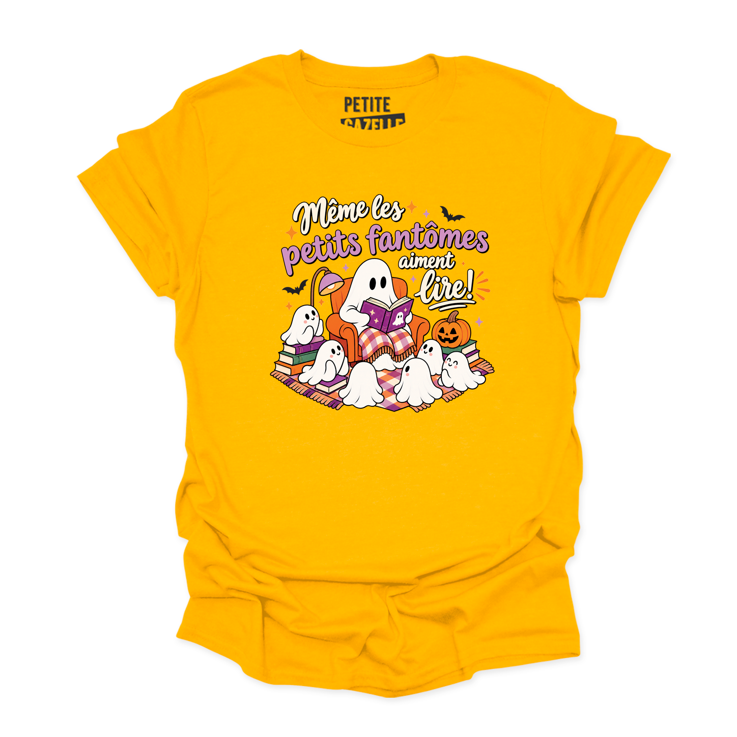 T-SHIRT COL ROND | Même les petits fantômes aiment lire !