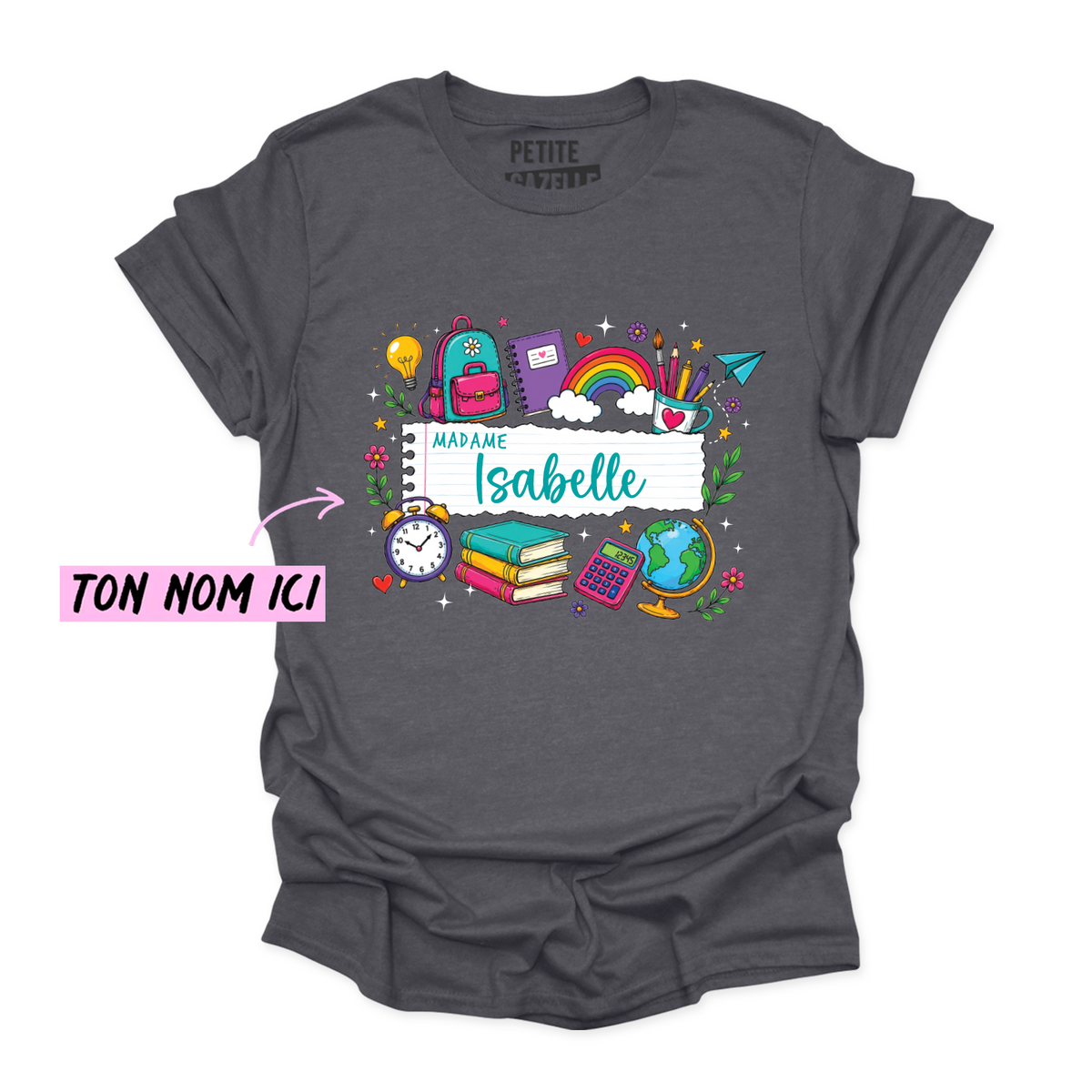 T-SHIRT COL ROND | Feuille Lignée