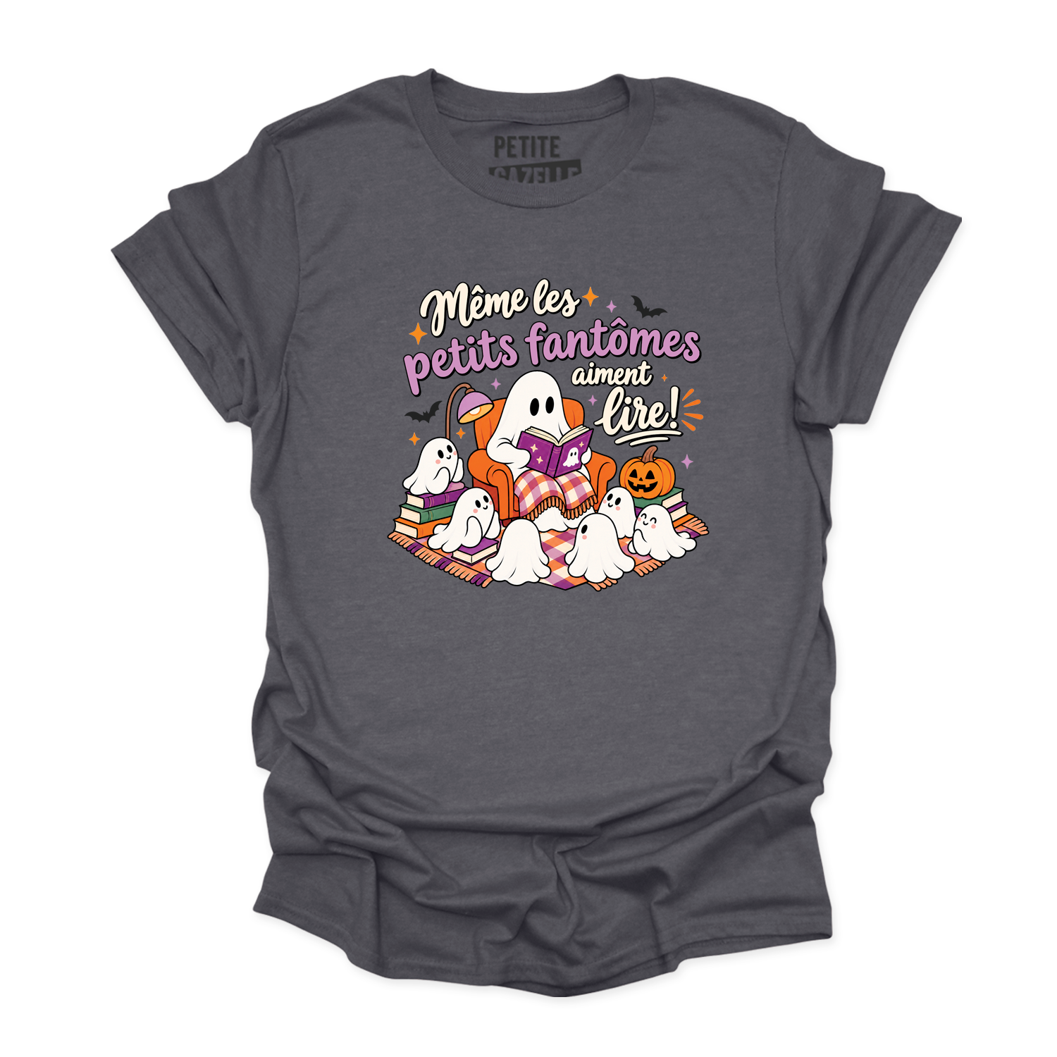T-SHIRT COL ROND | Même les petits fantômes aiment lire !