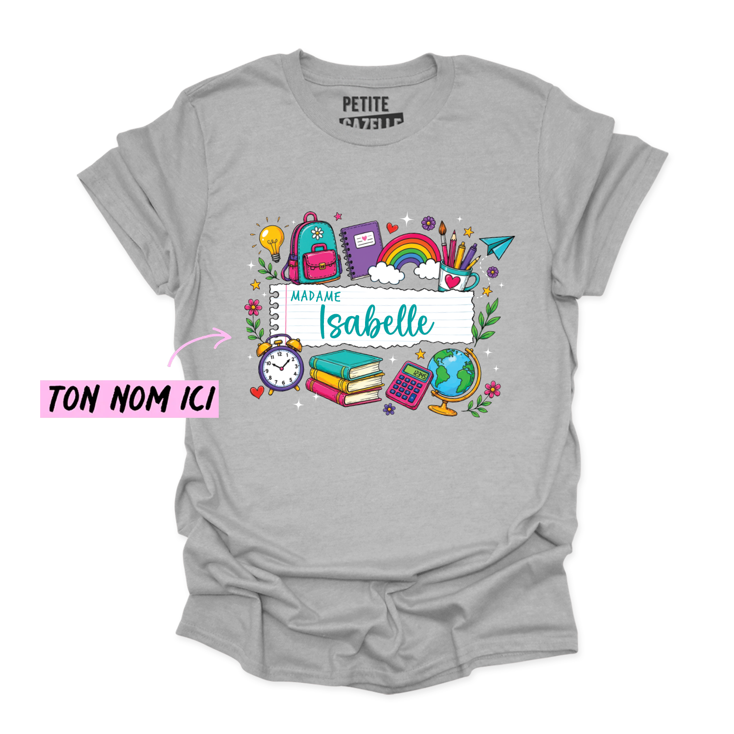T-SHIRT COL ROND | Feuille Lignée