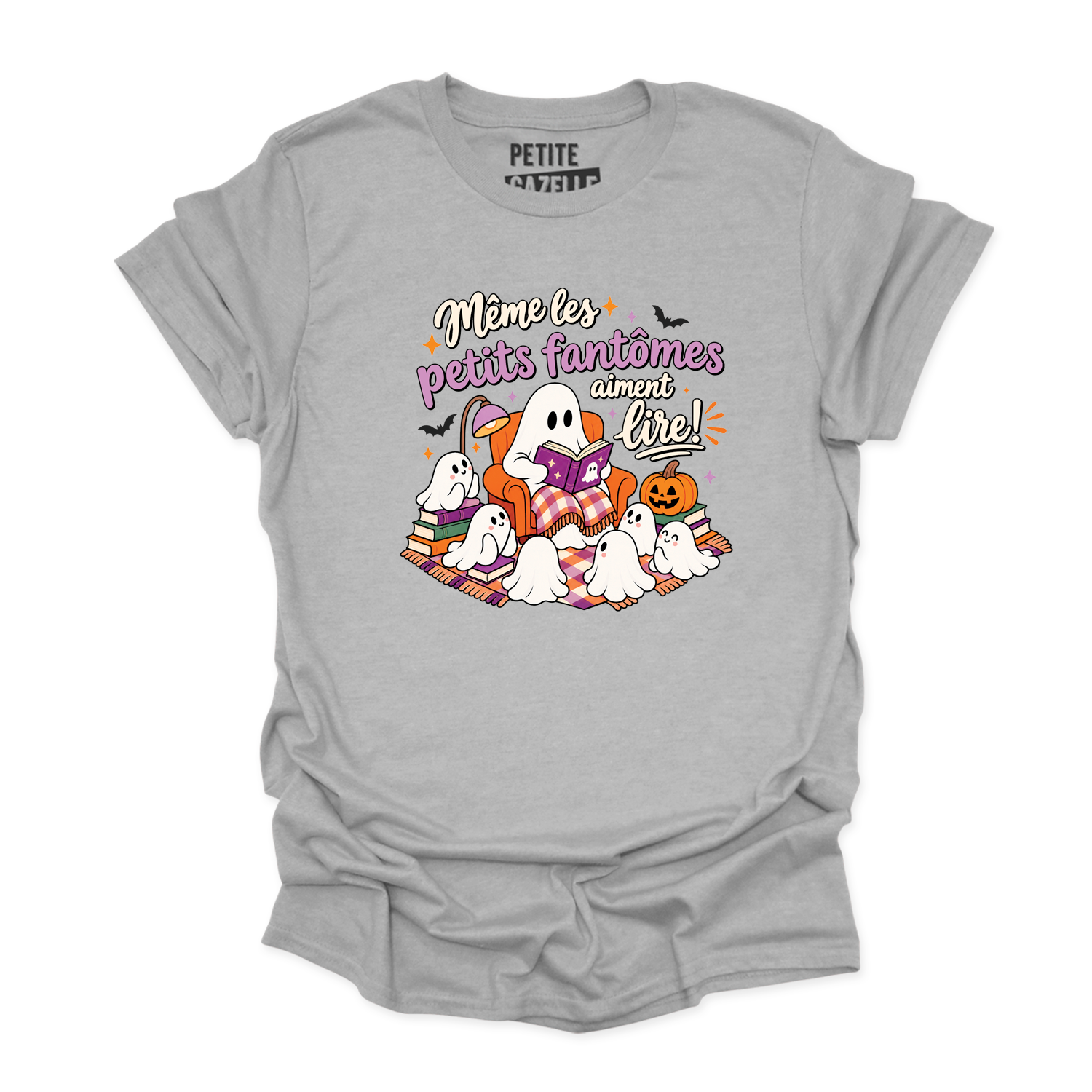 T-SHIRT COL ROND | Même les petits fantômes aiment lire !