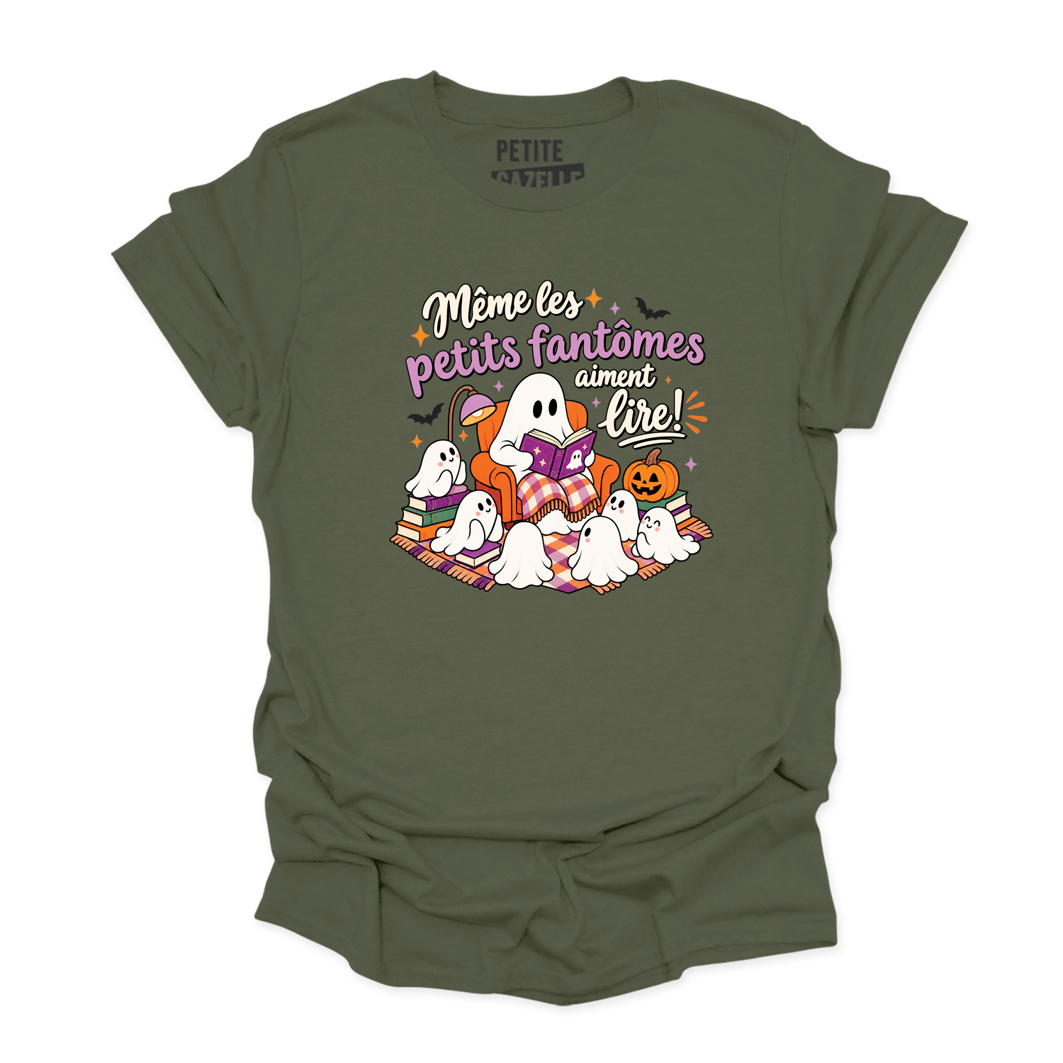 T-SHIRT COL ROND | Même les petits fantômes aiment lire !