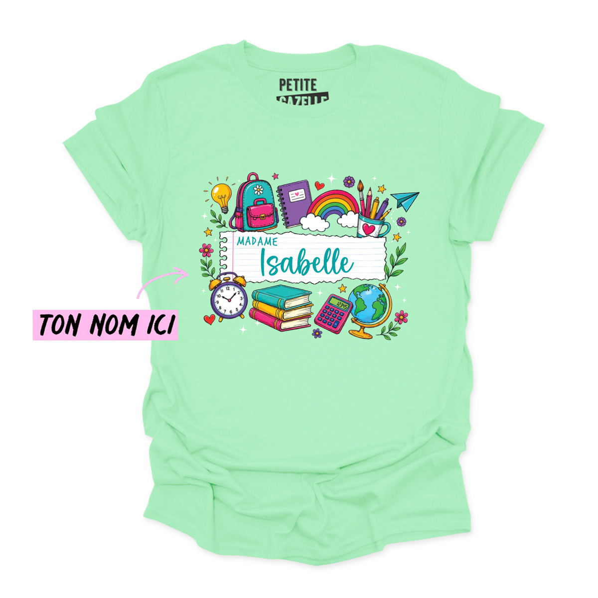 T-SHIRT COL ROND | Feuille Lignée