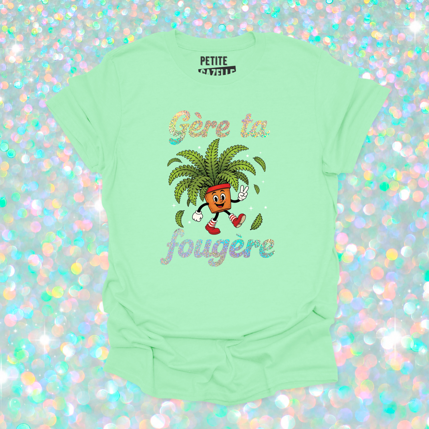 T-SHIRT COL ROND | Gère ta fougère (Holographique)