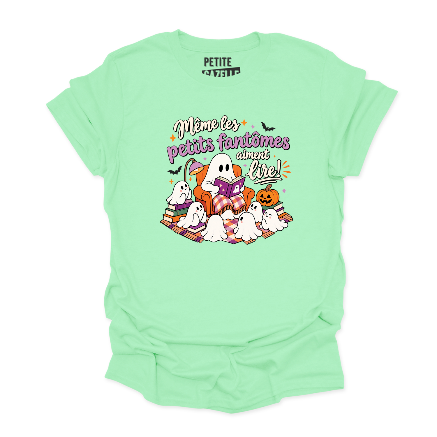 T-SHIRT COL ROND | Même les petits fantômes aiment lire !