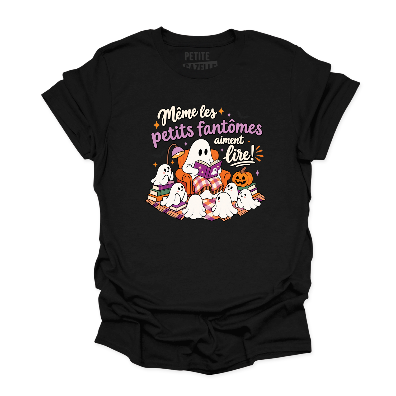 T-SHIRT COL ROND | Même les petits fantômes aiment lire !