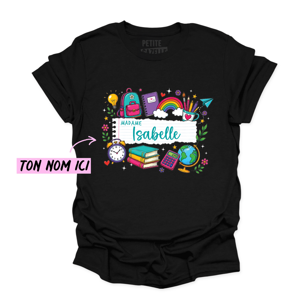 T-SHIRT COL ROND | Feuille Lignée
