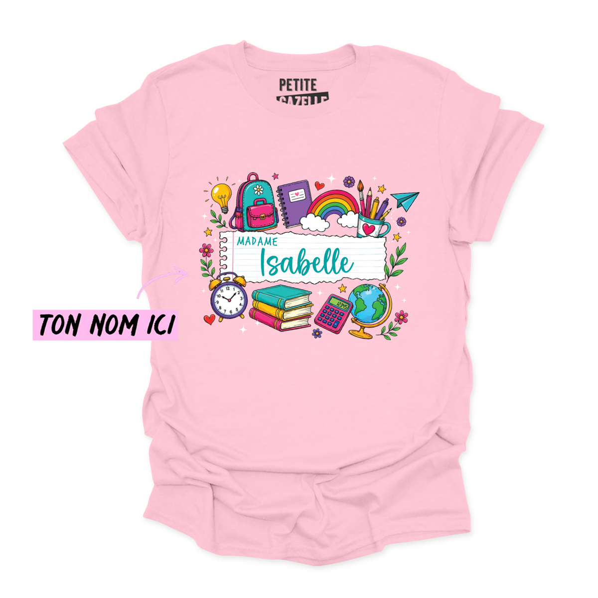 T-SHIRT COL ROND | Feuille Lignée