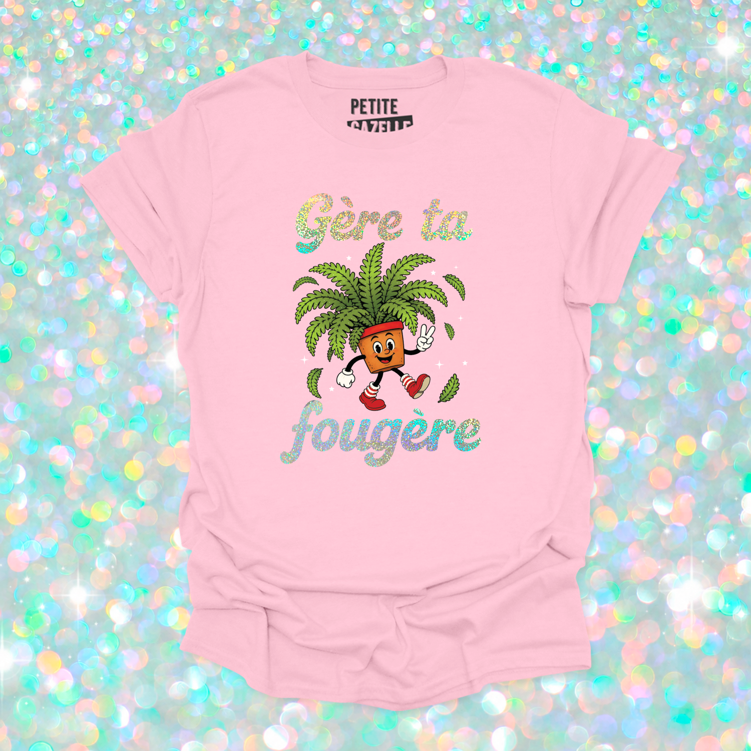 T-SHIRT COL ROND | Gère ta fougère (Holographique)