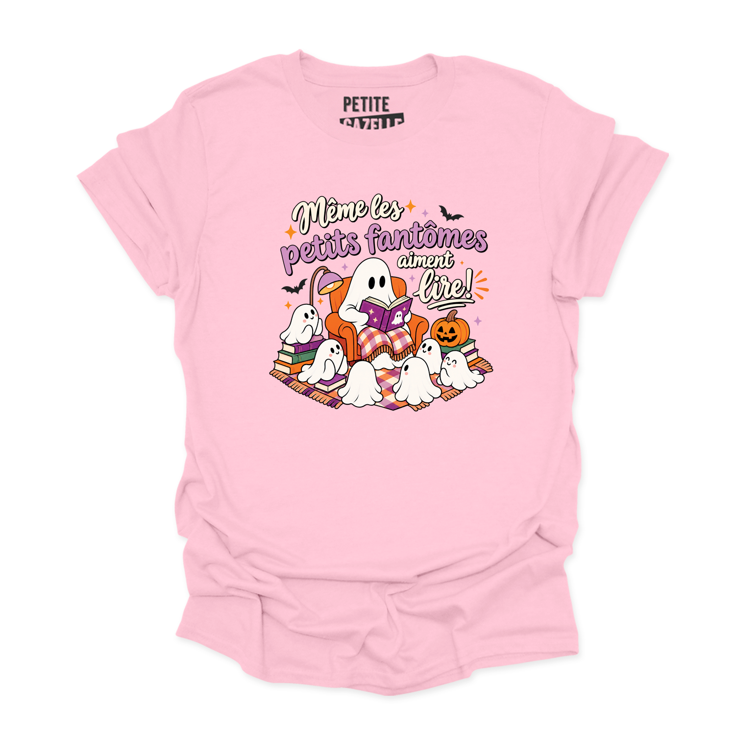 T-SHIRT COL ROND | Même les petits fantômes aiment lire !