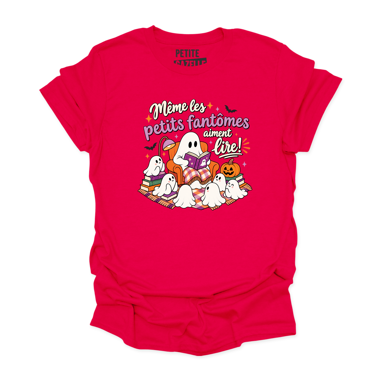 T-SHIRT COL ROND | Même les petits fantômes aiment lire !