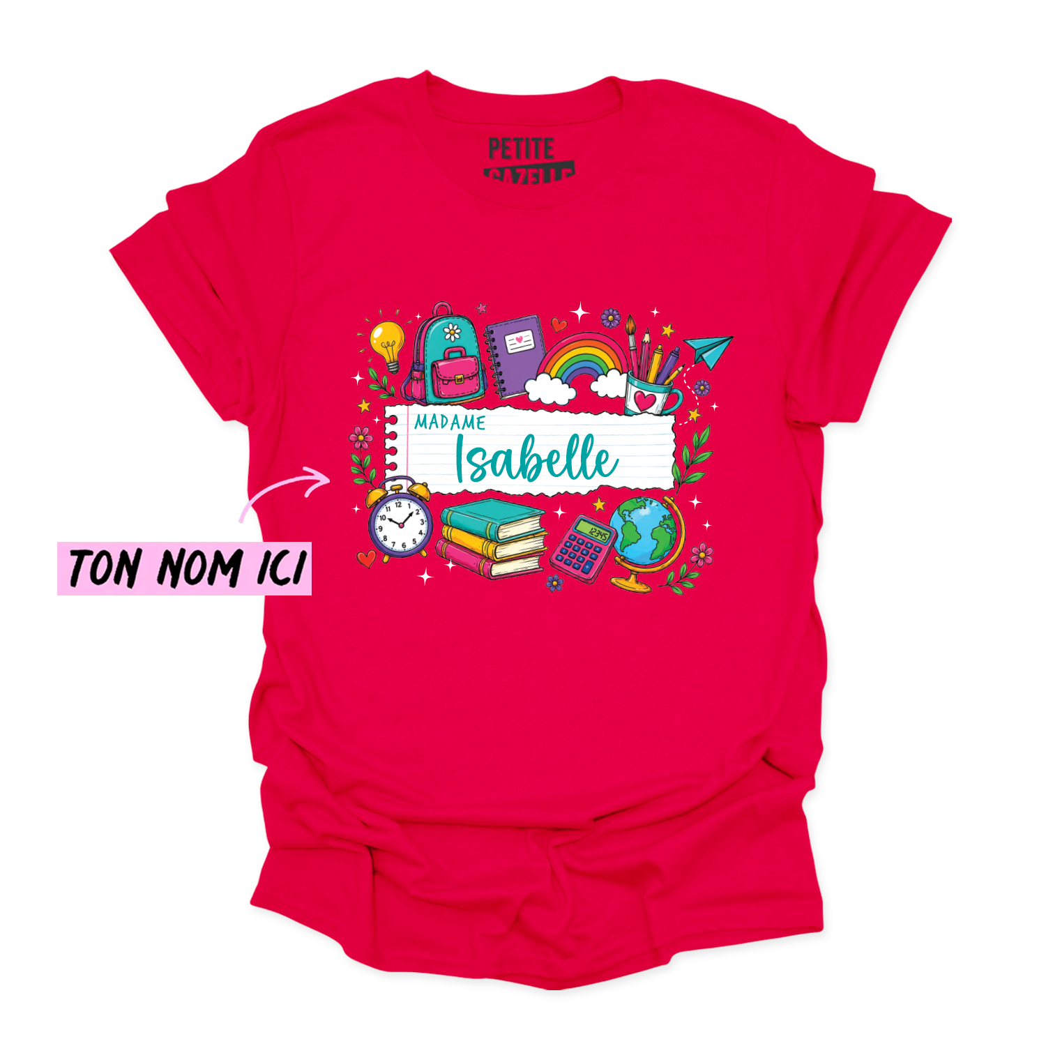 T-SHIRT COL ROND | Feuille Lignée