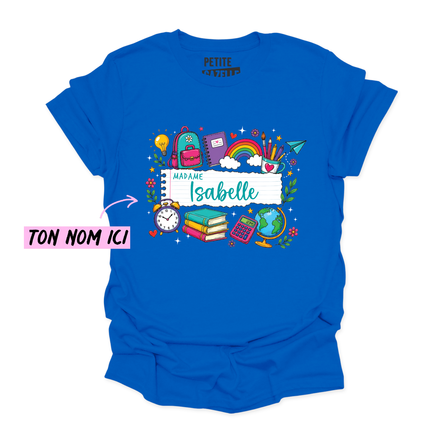 T-SHIRT COL ROND | Feuille Lignée