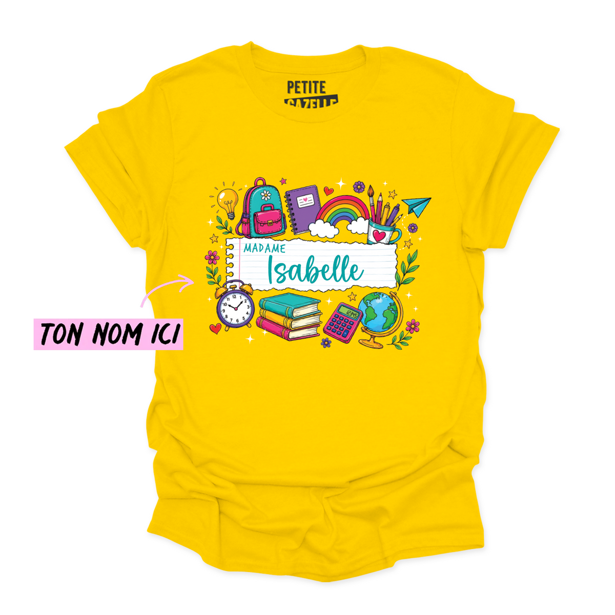 T-SHIRT COL ROND | Feuille Lignée