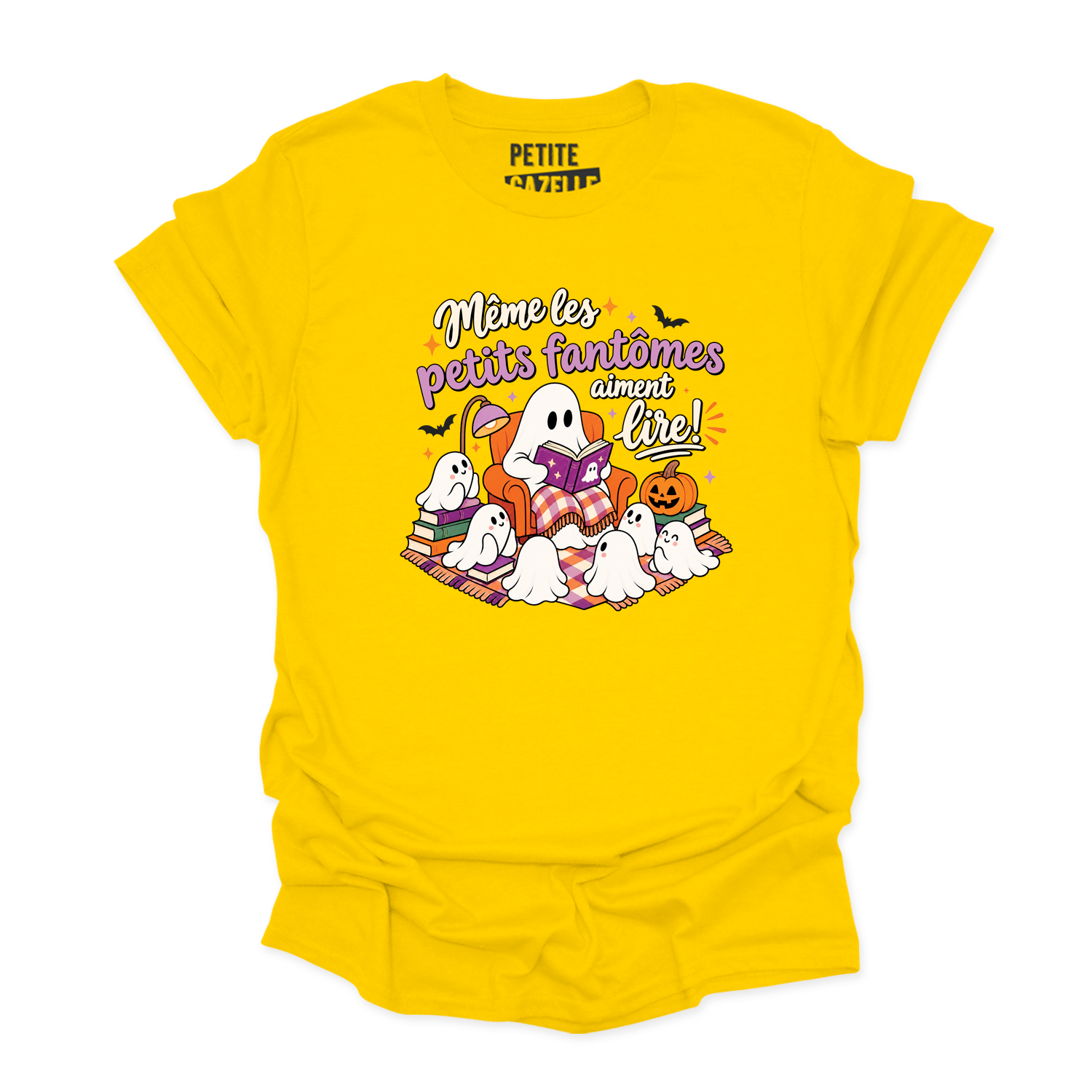 T-SHIRT COL ROND | Même les petits fantômes aiment lire !