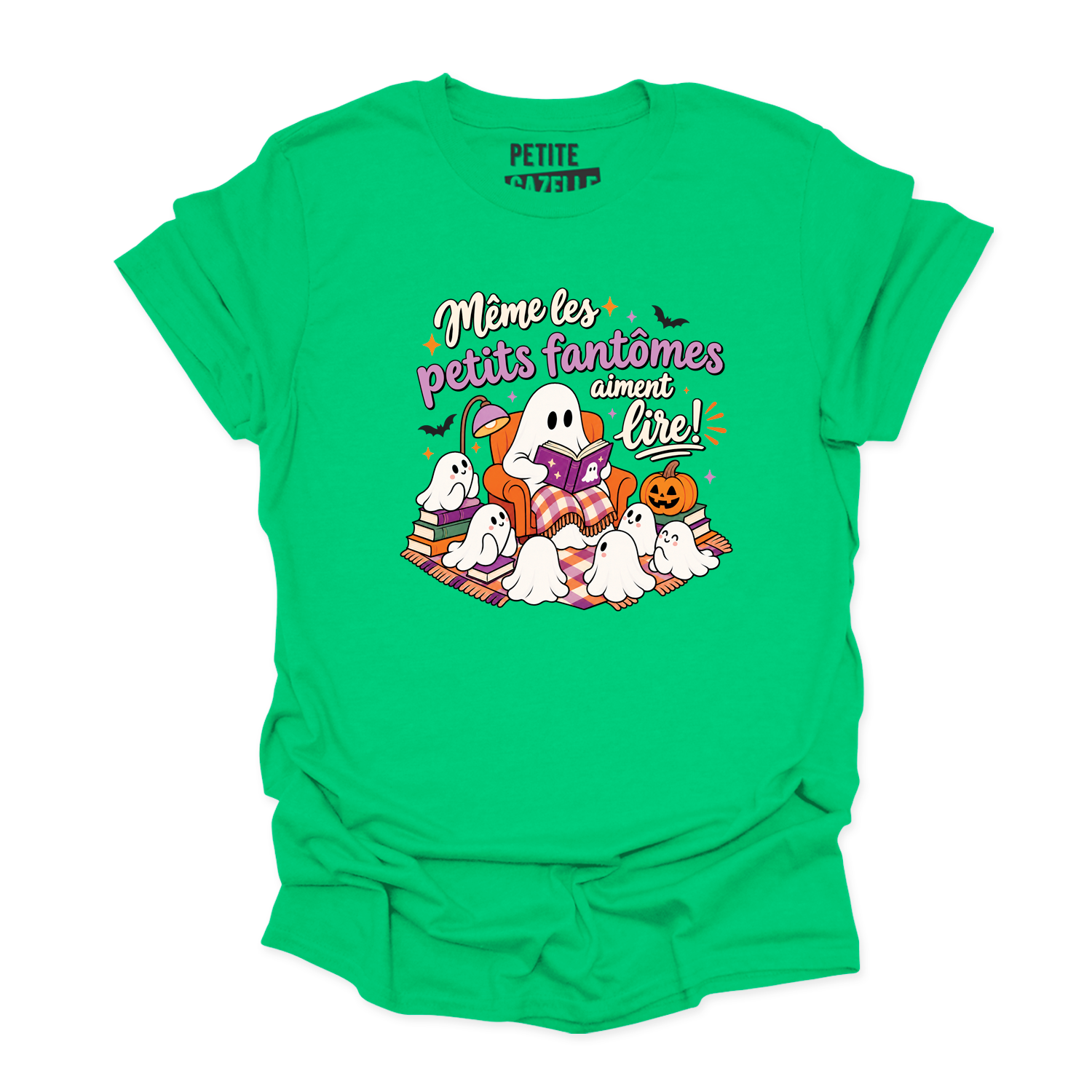 T-SHIRT COL ROND | Même les petits fantômes aiment lire !