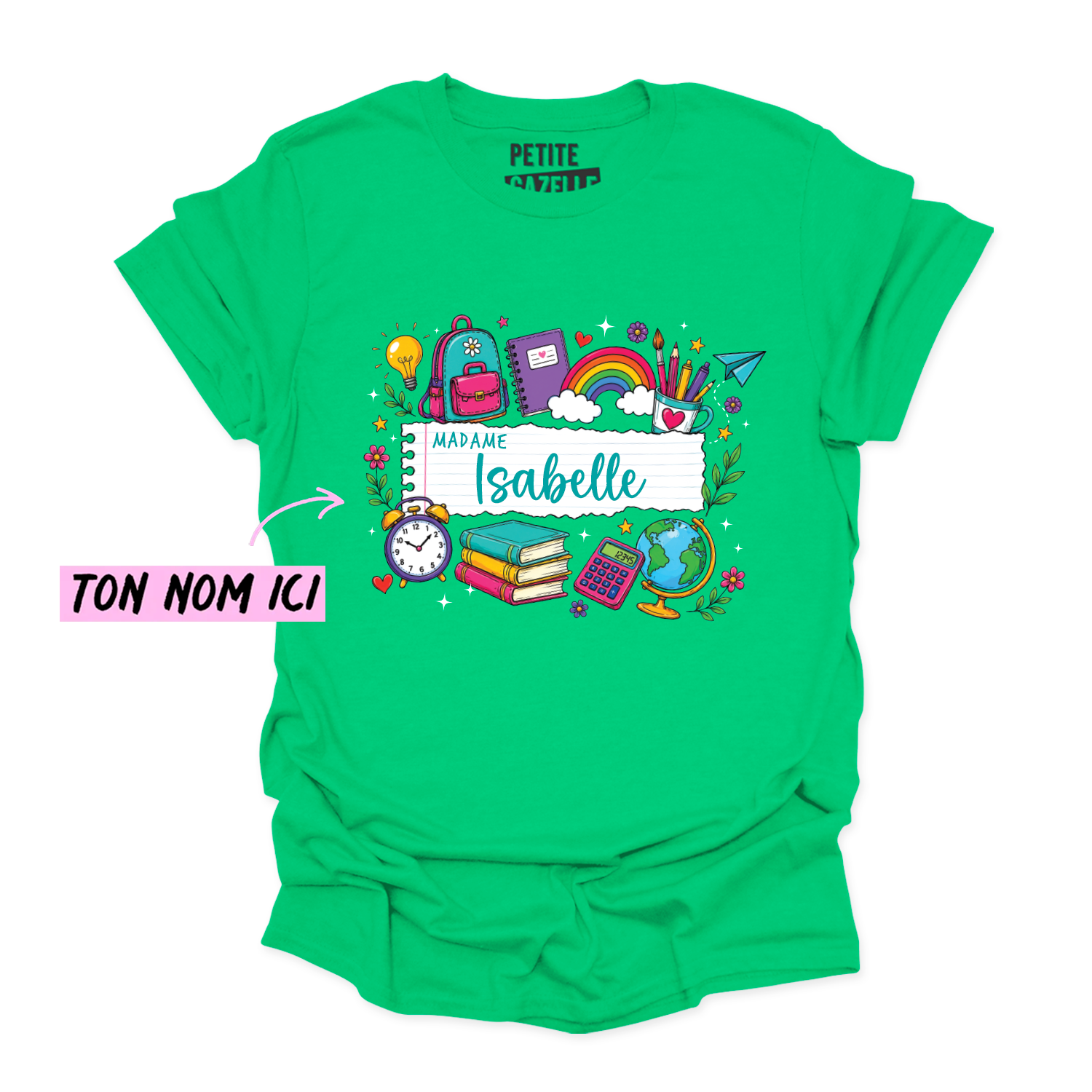 T-SHIRT COL ROND | Feuille Lignée