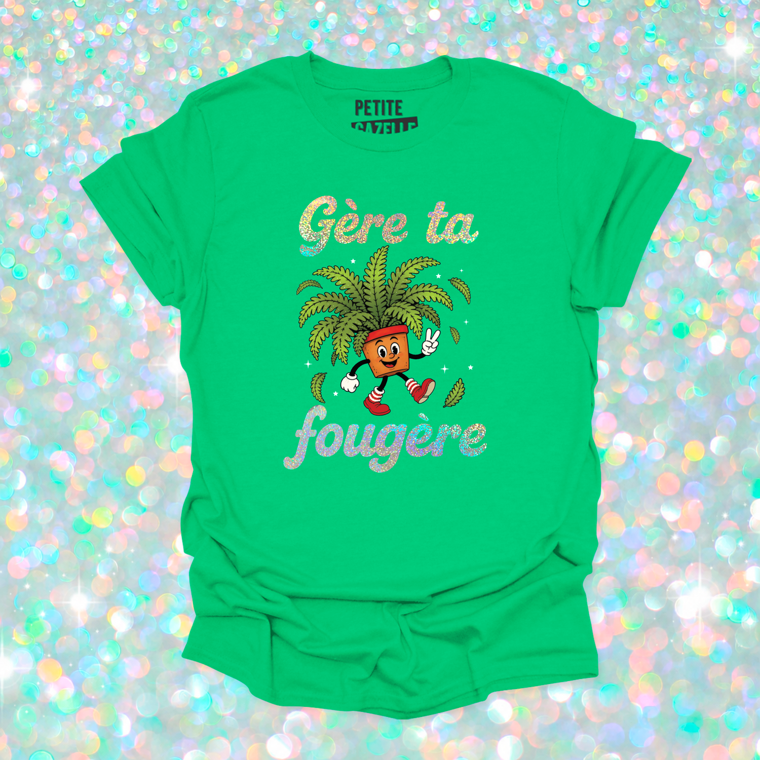 T-SHIRT COL ROND | Gère ta fougère (Holographique)