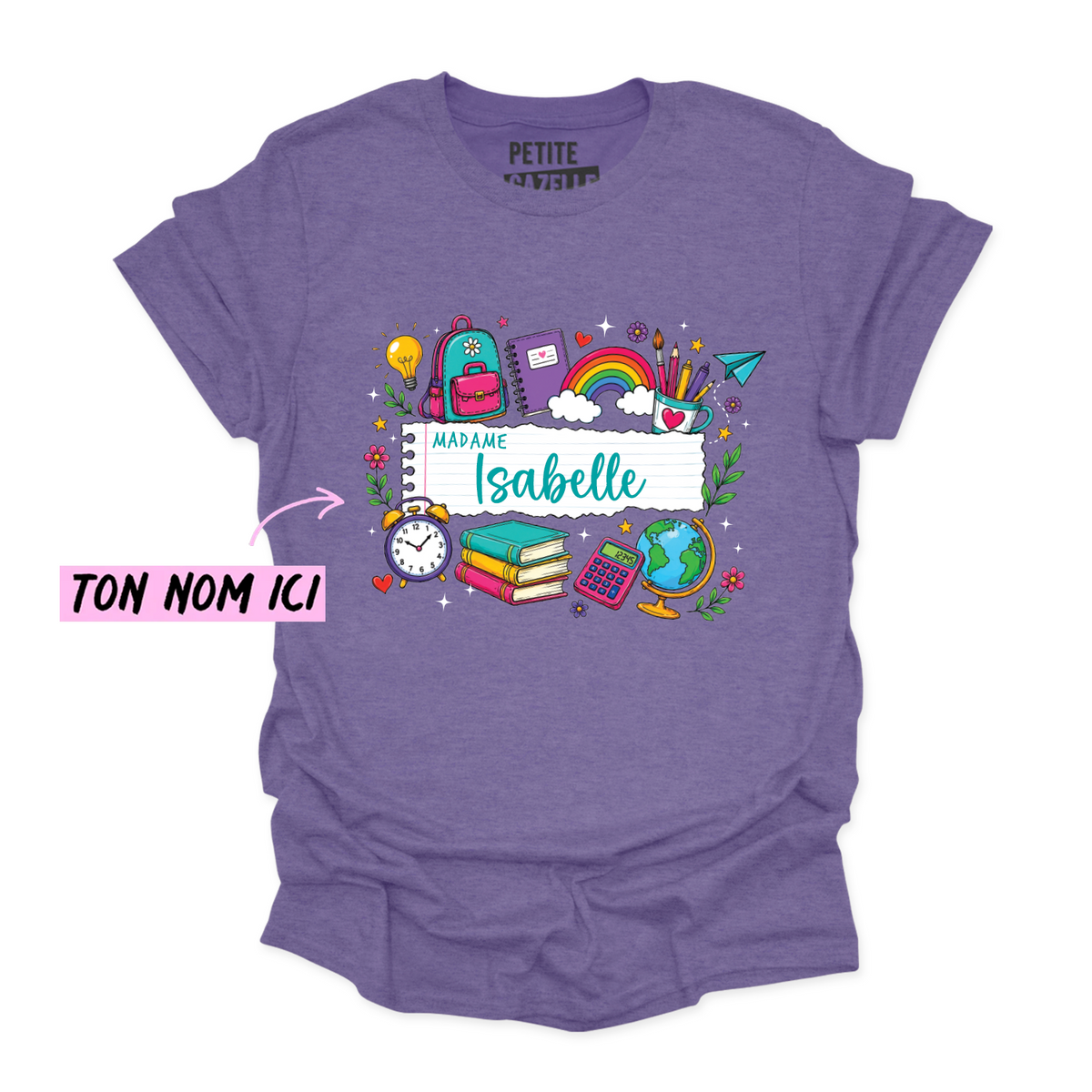 T-SHIRT COL ROND | Feuille Lignée