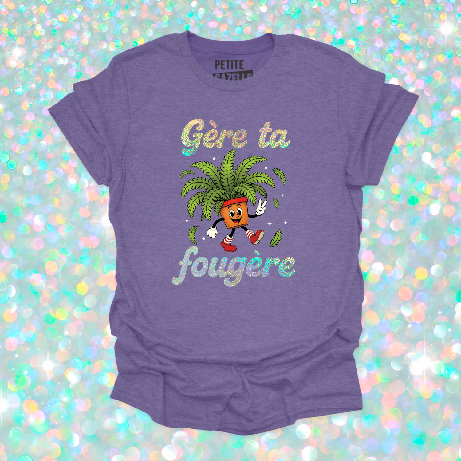 T-SHIRT COL ROND | Gère ta fougère (Holographique)